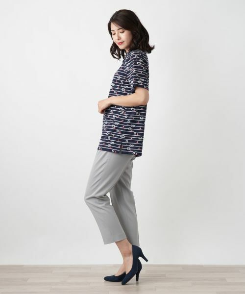 Leilian / レリアン ポロシャツ | プリントポロシャツ【Leilian WHITE LABEL】 | 詳細5