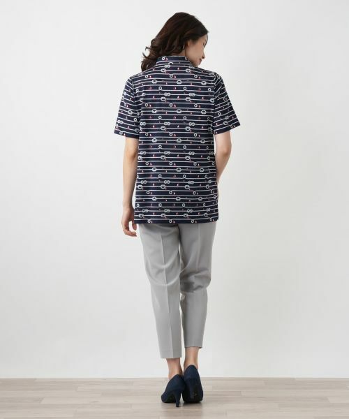 Leilian / レリアン ポロシャツ | プリントポロシャツ【Leilian WHITE LABEL】 | 詳細6