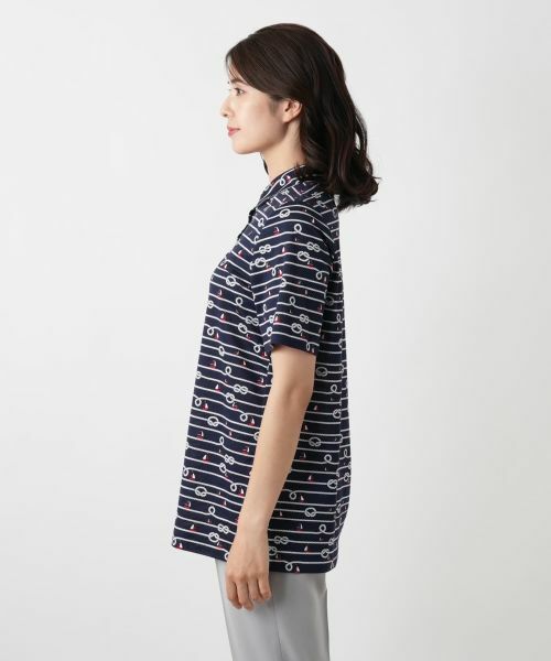 Leilian / レリアン ポロシャツ | プリントポロシャツ【Leilian WHITE LABEL】 | 詳細8