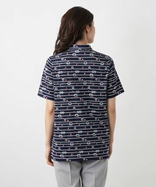 Leilian / レリアン ポロシャツ | プリントポロシャツ【Leilian WHITE LABEL】 | 詳細9