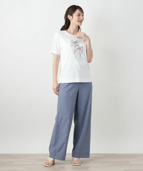 Leilian / レリアン Tシャツ | リボンモチーフプリントTシャツ【Leilian WHITE LABEL】 | 詳細1
