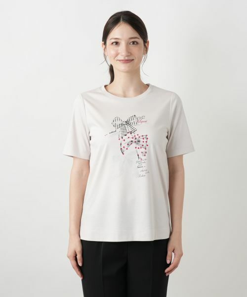 Leilian / レリアン Tシャツ | リボンモチーフプリントTシャツ【Leilian WHITE LABEL】 | 詳細13