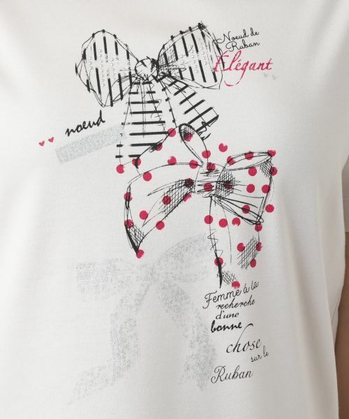 Leilian / レリアン Tシャツ | リボンモチーフプリントTシャツ【Leilian WHITE LABEL】 | 詳細20