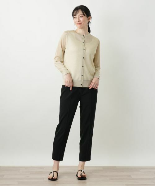 Leilian / レリアン カーディガン・ボレロ | ラメクルーネックカーディガン【Leilian WHITE LABEL】 | 詳細1