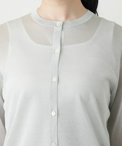 Leilian / レリアン カーディガン・ボレロ | ラメクルーネックカーディガン【Leilian WHITE LABEL】 | 詳細10