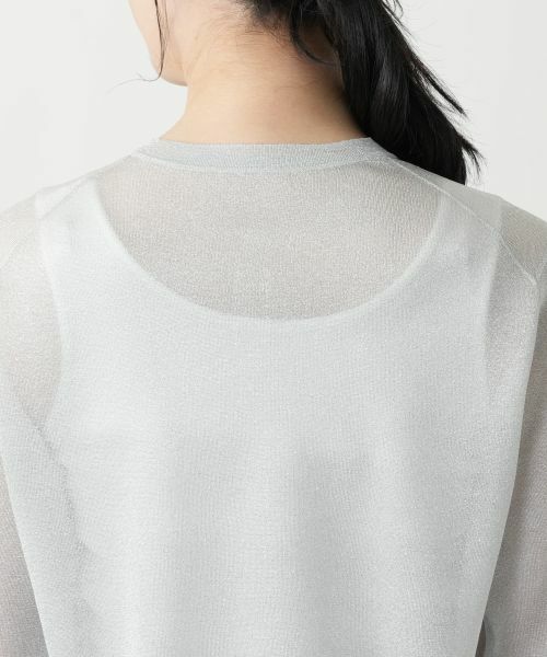 Leilian / レリアン カーディガン・ボレロ | ラメクルーネックカーディガン【Leilian WHITE LABEL】 | 詳細11