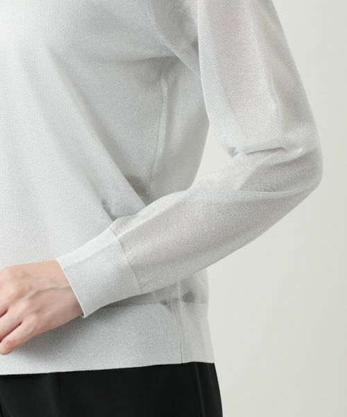 Leilian / レリアン カーディガン・ボレロ | ラメクルーネックカーディガン【Leilian WHITE LABEL】 | 詳細12