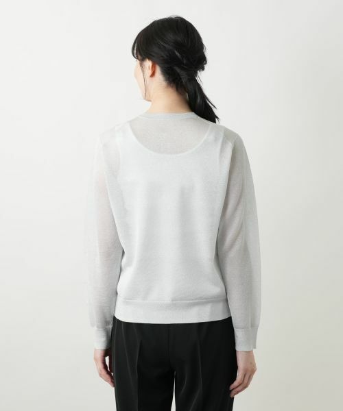 Leilian / レリアン カーディガン・ボレロ | ラメクルーネックカーディガン【Leilian WHITE LABEL】 | 詳細9