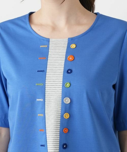 Leilian / レリアン カットソー | ボタン刺繍Tシャツ【Leilian WHITE LABEL】 | 詳細10