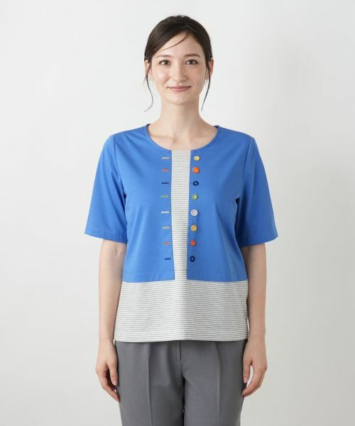 Leilian / レリアン カットソー | ボタン刺繍Tシャツ【Leilian WHITE LABEL】 | 詳細7