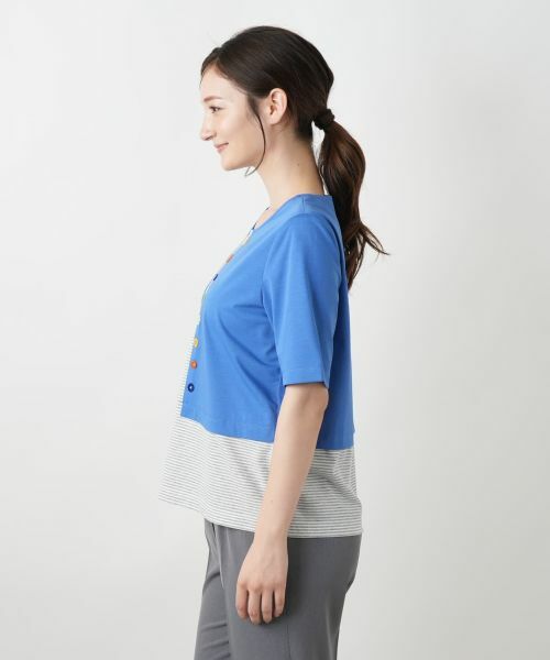 Leilian / レリアン カットソー | ボタン刺繍Tシャツ【Leilian WHITE LABEL】 | 詳細8