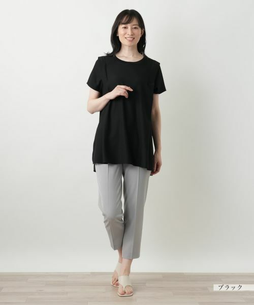 Leilian / レリアン カットソー | ラメクルーネックカットソー【Leilian WHITE LABEL】 | 詳細1