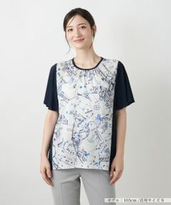 Leilian / レリアン カットソー | 星座柄プリント切替カットソー【Leilian WHITE LABEL】