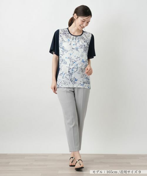 Leilian / レリアン カットソー | 星座柄プリント切替カットソー【Leilian WHITE LABEL】 | 詳細1