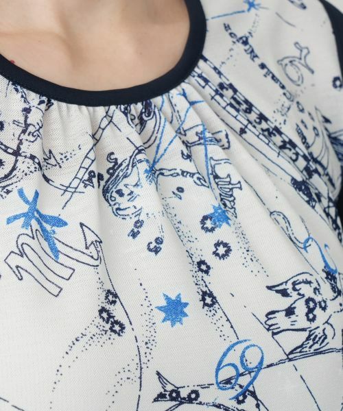 Leilian / レリアン カットソー | 星座柄プリント切替カットソー【Leilian WHITE LABEL】 | 詳細12
