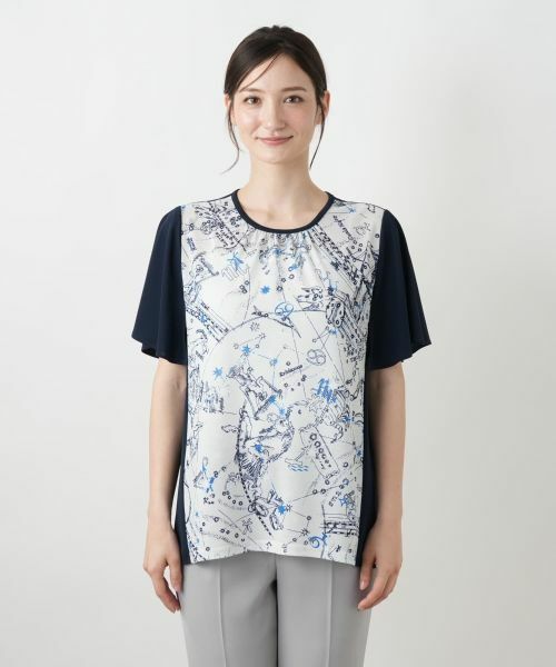 Leilian / レリアン カットソー | 星座柄プリント切替カットソー【Leilian WHITE LABEL】 | 詳細4