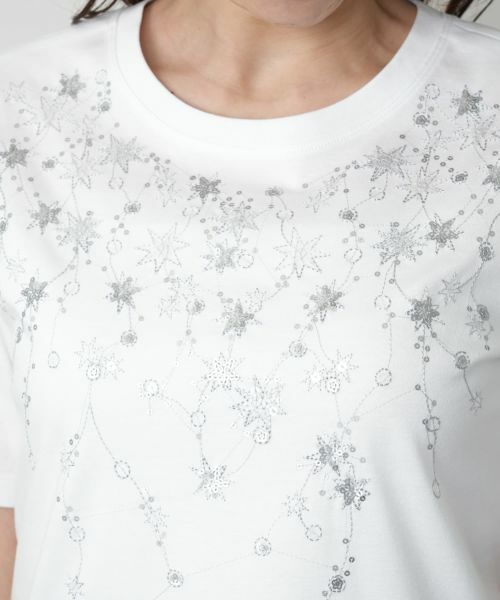 Leilian / レリアン Tシャツ | スパンコール刺繍Tシャツ【Leilian WHITE LABEL】 | 詳細14