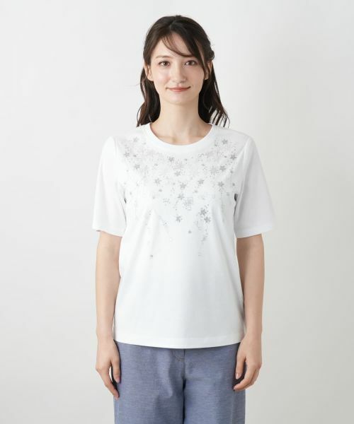 Leilian / レリアン Tシャツ | スパンコール刺繍Tシャツ【Leilian WHITE LABEL】 | 詳細7