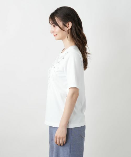 Leilian / レリアン Tシャツ | スパンコール刺繍Tシャツ【Leilian WHITE LABEL】 | 詳細8
