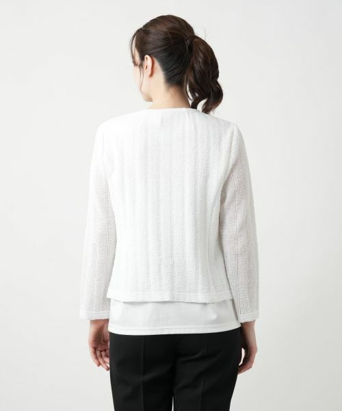 Leilian / レリアン テーラードジャケット | ニットジャケット【Leilian WHITE LABEL】 | 詳細9