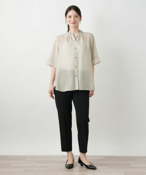 Leilian / レリアン シャツ・ブラウス | ハイネックプリーツブラウス【Leilian WHITE LABEL】 | 詳細1