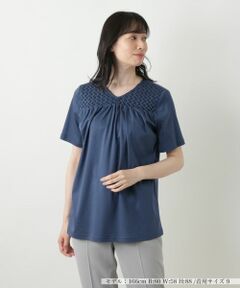 Leilian / レリアン カットソー | デザインVネックカットソー【Leilian WHITE LABEL】