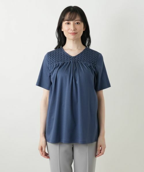 Leilian / レリアン カットソー | デザインVネックカットソー【Leilian WHITE LABEL】 | 詳細7