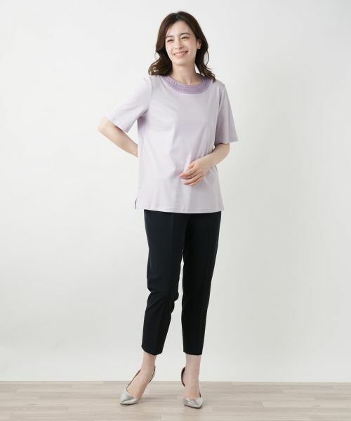 Leilian / レリアン Tシャツ | スパンコール刺繍カットソー【Leilian WHITE LABEL】 | 詳細1