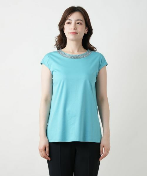 Leilian / レリアン Tシャツ | 刺繍フレンチスリーブカットソー【Leilian WHITE LABEL】 | 詳細10