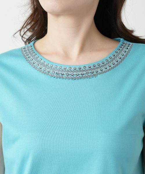 Leilian / レリアン Tシャツ | 刺繍フレンチスリーブカットソー【Leilian WHITE LABEL】 | 詳細13