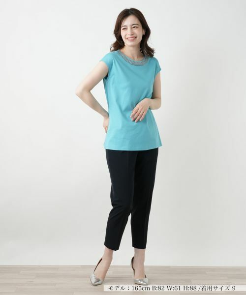 Leilian / レリアン Tシャツ | 刺繍フレンチスリーブカットソー【Leilian WHITE LABEL】 | 詳細7