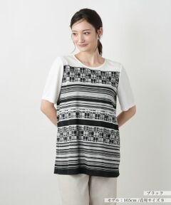 Leilian / レリアン Tシャツ | マルチパターンカットソー【Leilian WHITE LABEL】