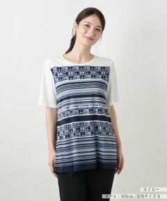 Leilian / レリアン Tシャツ | マルチパターンカットソー【Leilian WHITE LABEL】