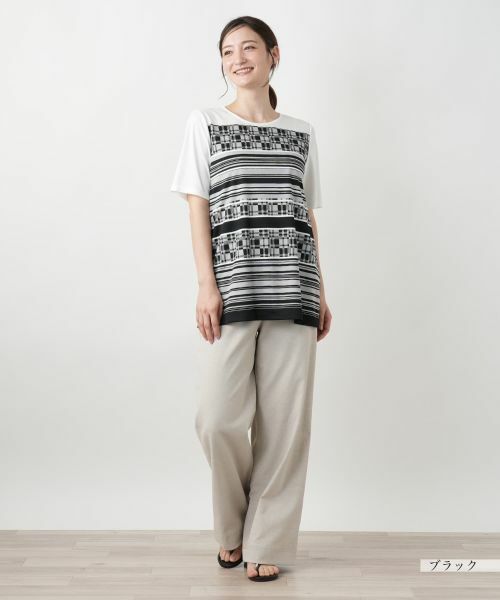 Leilian / レリアン Tシャツ | マルチパターンカットソー【Leilian WHITE LABEL】 | 詳細1