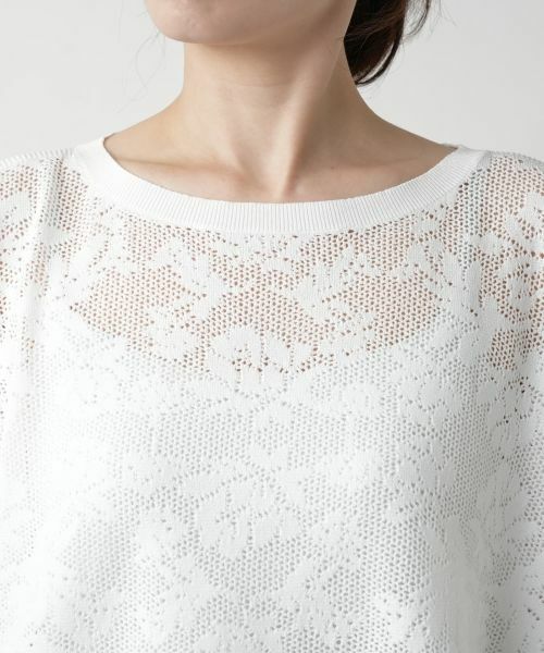 Leilian / レリアン ニット・セーター | 花柄フレンチスリーブニット【Leilian WHITE LABEL】 | 詳細13