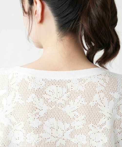 Leilian / レリアン ニット・セーター | 花柄フレンチスリーブニット【Leilian WHITE LABEL】 | 詳細14