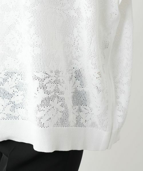 Leilian / レリアン ニット・セーター | 花柄フレンチスリーブニット【Leilian WHITE LABEL】 | 詳細16