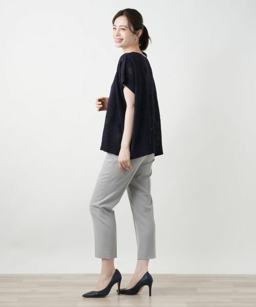 Leilian / レリアン ニット・セーター | 花柄フレンチスリーブニット【Leilian WHITE LABEL】 | 詳細2