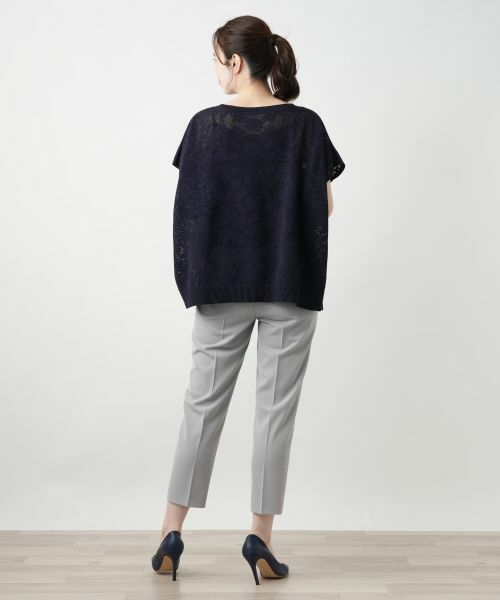 Leilian / レリアン ニット・セーター | 花柄フレンチスリーブニット【Leilian WHITE LABEL】 | 詳細3