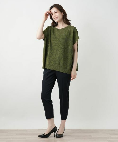 Leilian / レリアン ニット・セーター | 花柄フレンチスリーブニット【Leilian WHITE LABEL】 | 詳細4