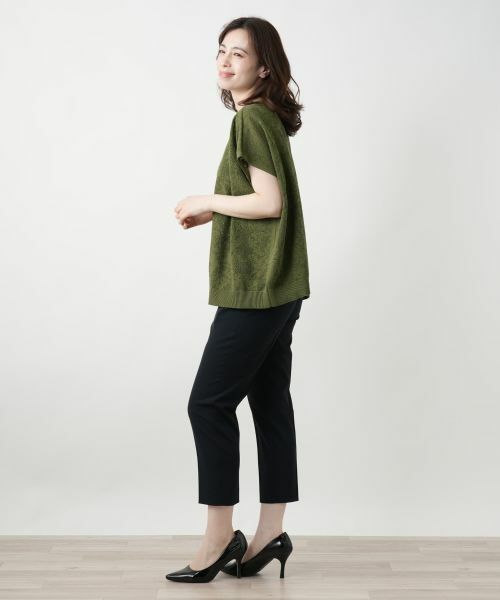 Leilian / レリアン ニット・セーター | 花柄フレンチスリーブニット【Leilian WHITE LABEL】 | 詳細5