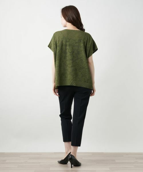 Leilian / レリアン ニット・セーター | 花柄フレンチスリーブニット【Leilian WHITE LABEL】 | 詳細6