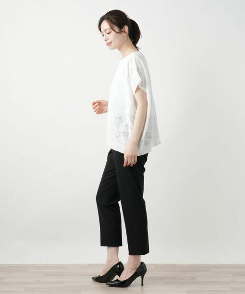 Leilian / レリアン ニット・セーター | 花柄フレンチスリーブニット【Leilian WHITE LABEL】 | 詳細8