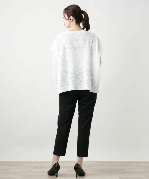 Leilian / レリアン ニット・セーター | 花柄フレンチスリーブニット【Leilian WHITE LABEL】 | 詳細9