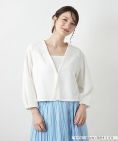 Leilian / レリアン テーラードジャケット | Vネッククロップドジャケット【Leilian WHITE LABEL】