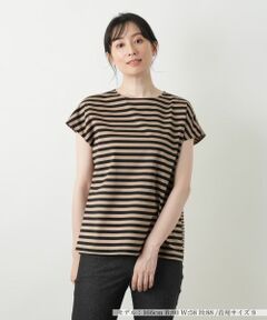 Leilian / レリアン Tシャツ | ボーダー切替カットソー【Leilian WHITE LABEL】