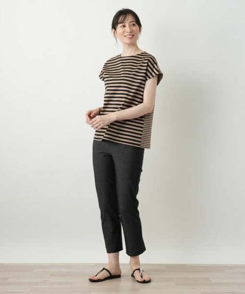 Leilian / レリアン Tシャツ | ボーダー切替カットソー【Leilian WHITE LABEL】 | 詳細1