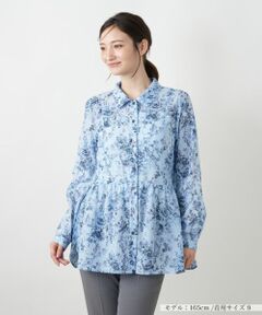 専用レリアン ライトブルー総ボタニカル レース 半袖シャツ9M 洗えるブラウス|レリアン | レリアン公式オンラインストア