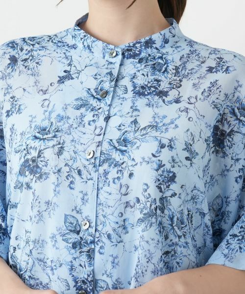 Leilian / レリアン シャツ・ブラウス | 花柄スタンドカラーブラウス【Leilian WHITE LABEL】 | 詳細10