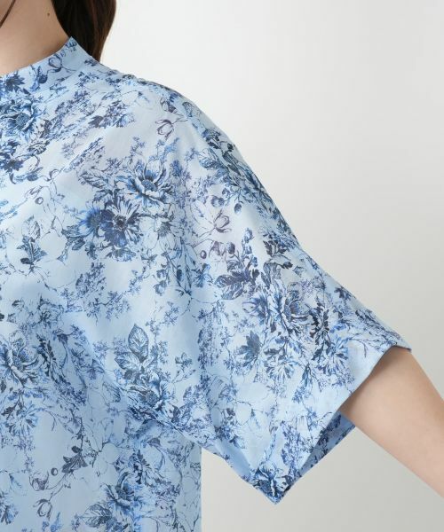 Leilian / レリアン シャツ・ブラウス | 花柄スタンドカラーブラウス【Leilian WHITE LABEL】 | 詳細12